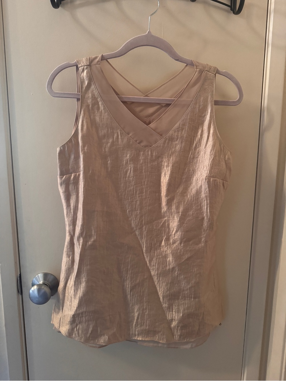 Coldwater Creek Beige Gold V-Neck Tank